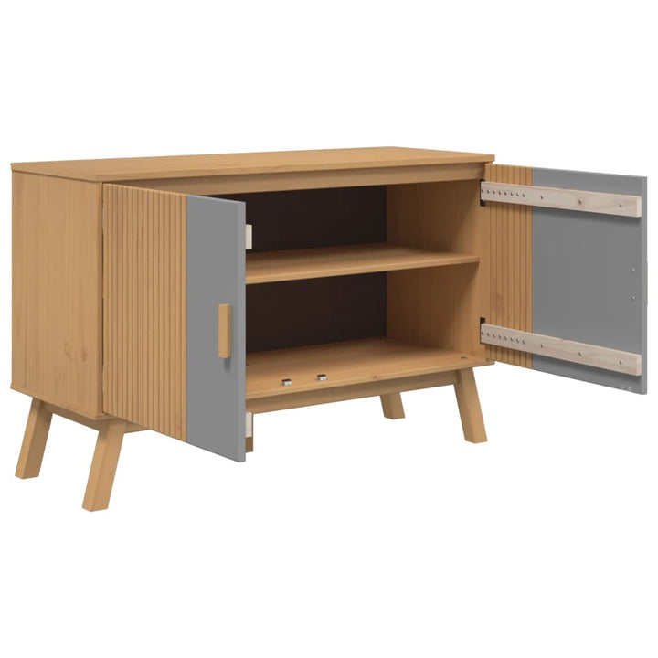 Skänk Olden Grå &amp; Brun 114X43X73,5Cm Massiv Furu