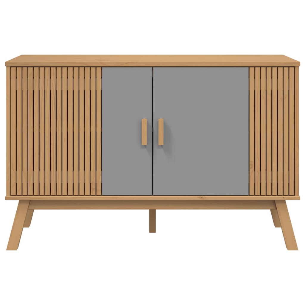 Skänk Olden Grå &amp; Brun 114X43X73,5Cm Massiv Furu
