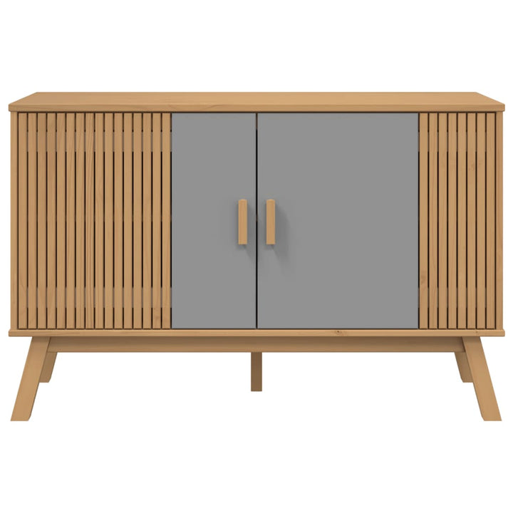 Skänk Olden Grå &amp; Brun 114X43X73,5Cm Massiv Furu