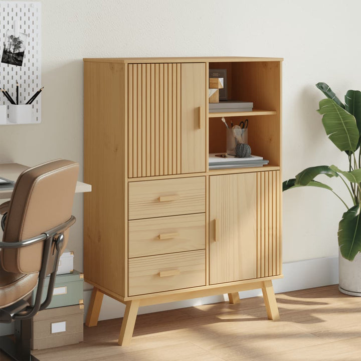 Skänk Olden 85X43X125 Cm Massiv Furu