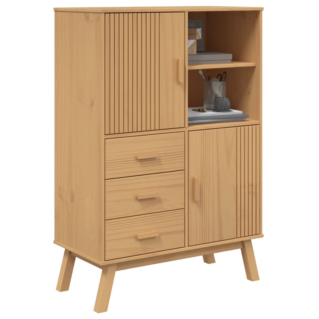 Skänk Olden 85X43X125 Cm Massiv Furu