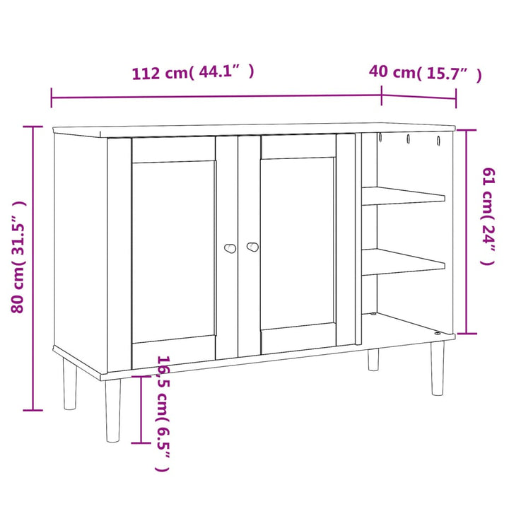 Sidobord Senja Rottinglook 112X40X80 Cm Massiv Furu