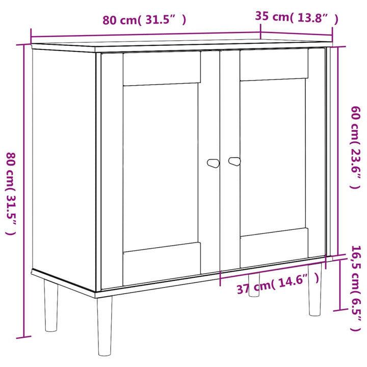 Sidobord Senja Rottinglook 80X35X80 Cm Massiv Furu