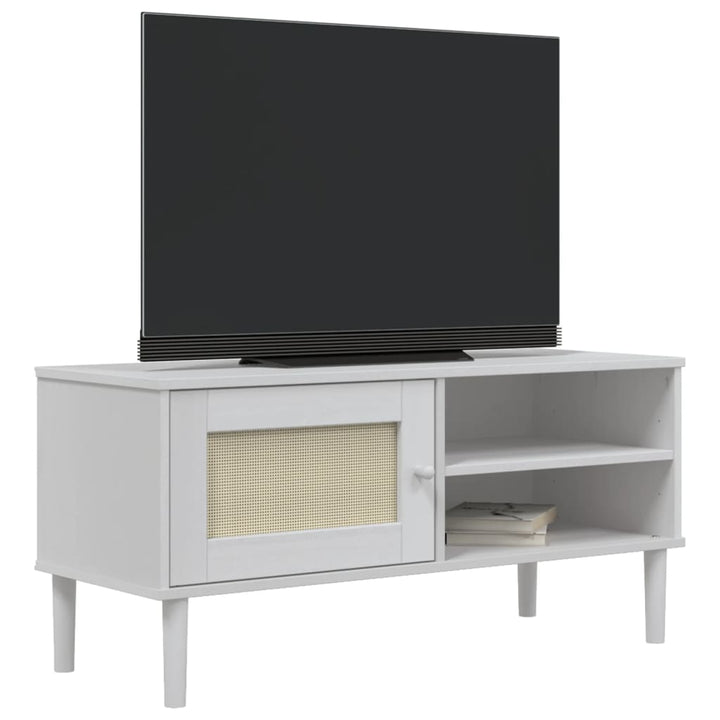 Tv-Bänk Senja Rottinglook 106X40X49 Cm Massiv Furu