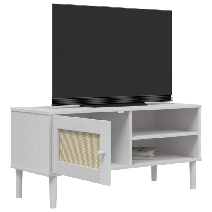 Tv-Bänk Senja Rottinglook 106X40X49 Cm Massiv Furu