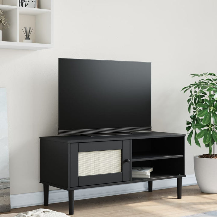 Tv-Bänk Senja Rottinglook 106X40X49 Cm Massiv Furu
