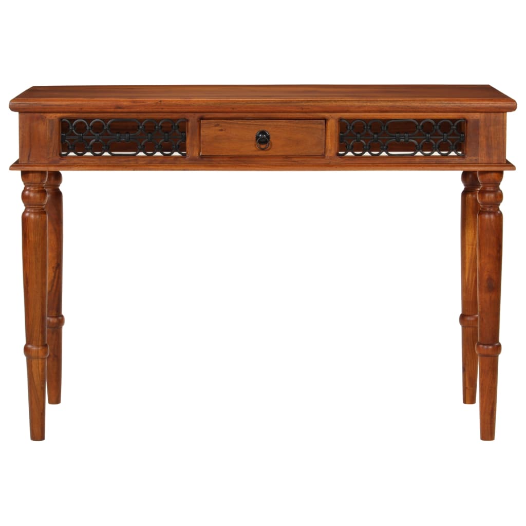 Skrivbord Med Låda Massivt Akaciaträ