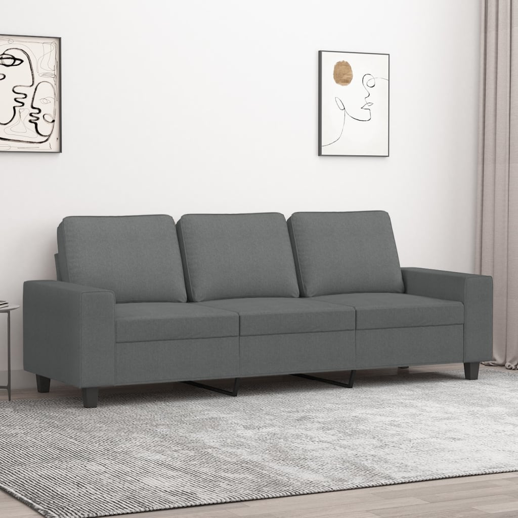 3-Sitssoffa Mörkgrå 180 Cm Tyg