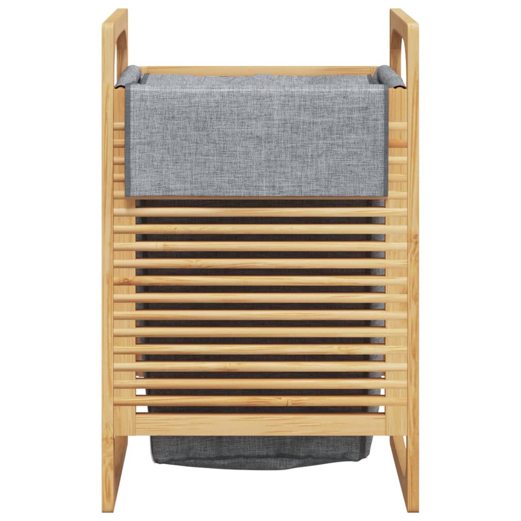 Tvättkorg Med Grå Innerpåse 32X30X36,5 Cm Bambu