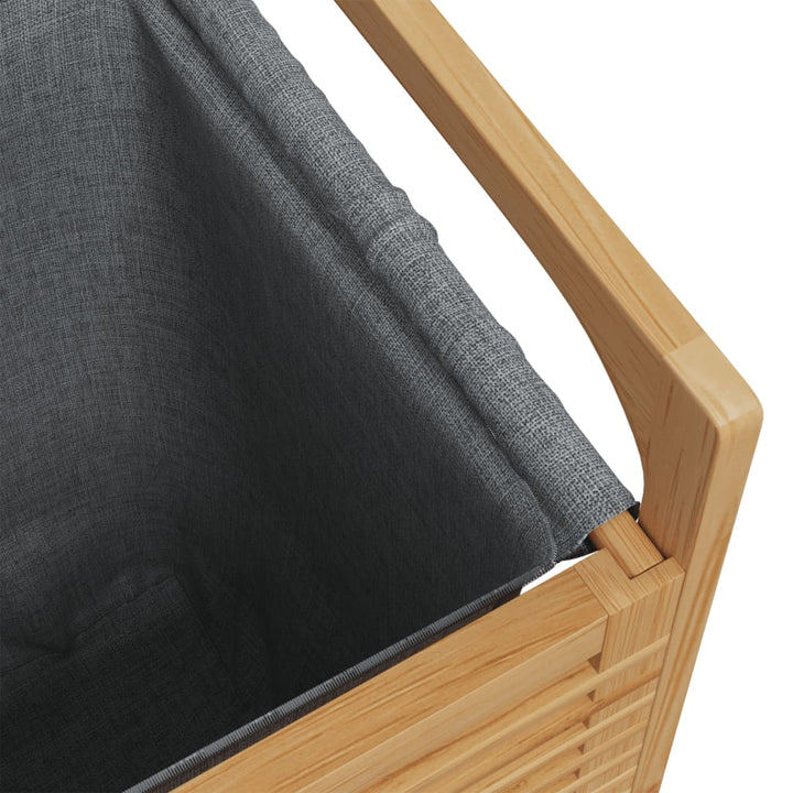 Tvättkorg Med Grå Innerpåse 32X30X36,5 Cm Bambu