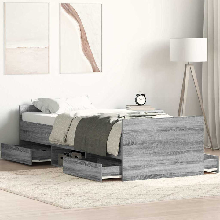 Sängram Utan Madrass 90X190Cm Konstruerat Trä