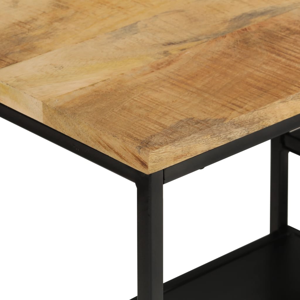 Avlastningsbord 110X30X75 Cm Massivt Grovt Mangoträ Och Järn