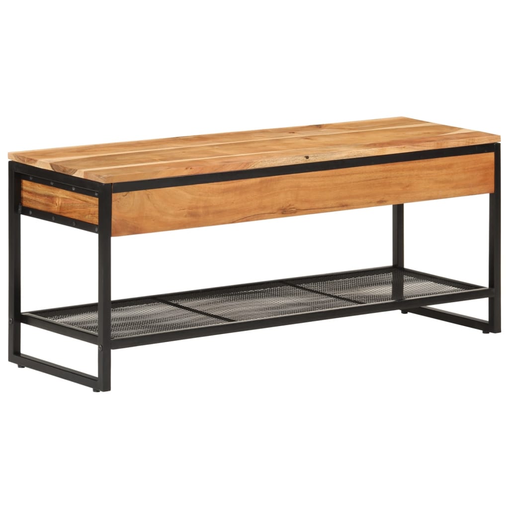 Skobänk 110X35X45 Cm Massivt Akaciaträ Och Järn