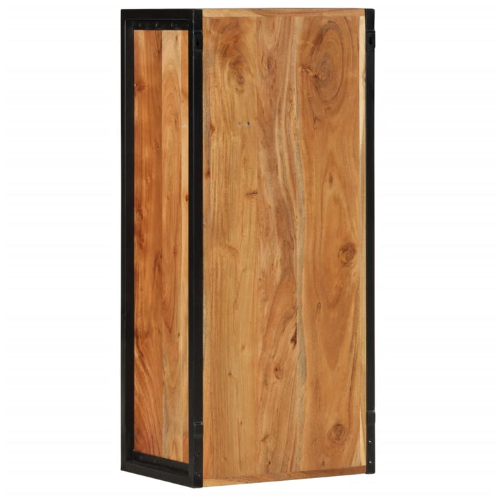Badrumsskåp Väggmonterat 40X30X90 Cm Massivt Akaciaträ Och Järn