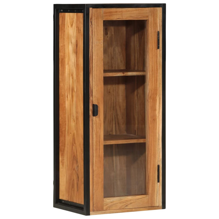 Badrumsskåp Väggmonterat 40X30X90 Cm Massivt Akaciaträ Och Järn