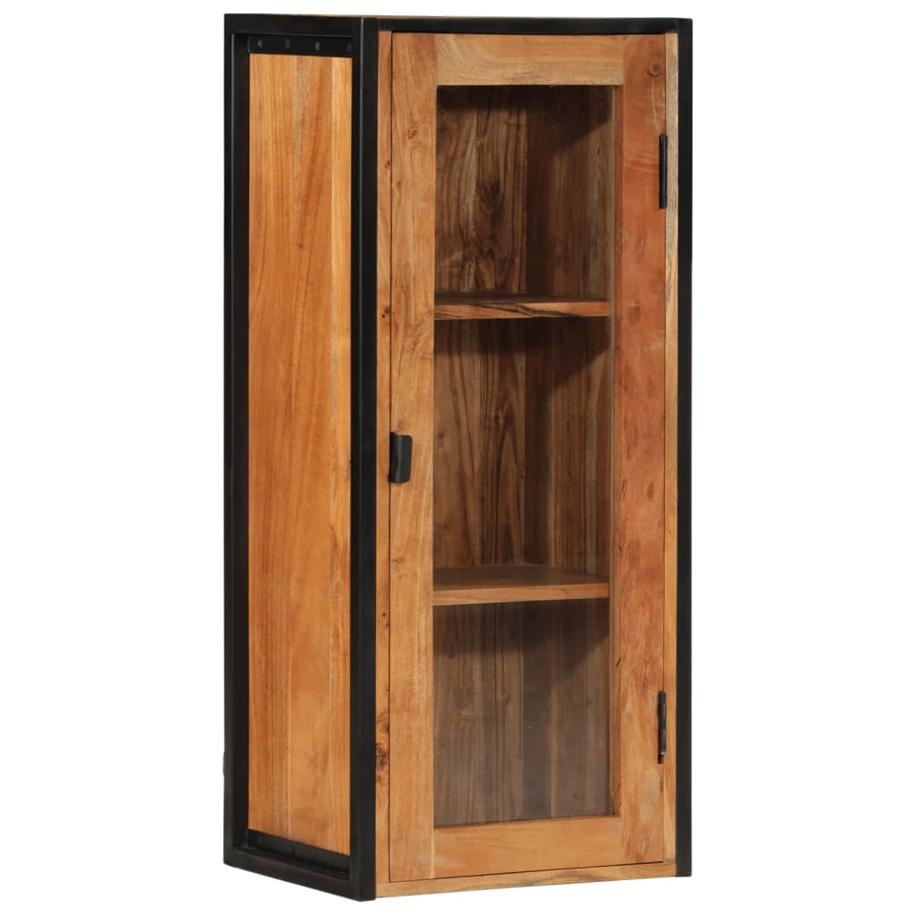 Badrumsskåp Väggmonterat 40X30X90 Cm Massivt Akaciaträ Och Järn