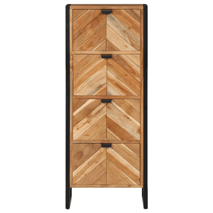 Badrumsskåp 40X30X100 Cm Massivt Akaciaträ Och Järn