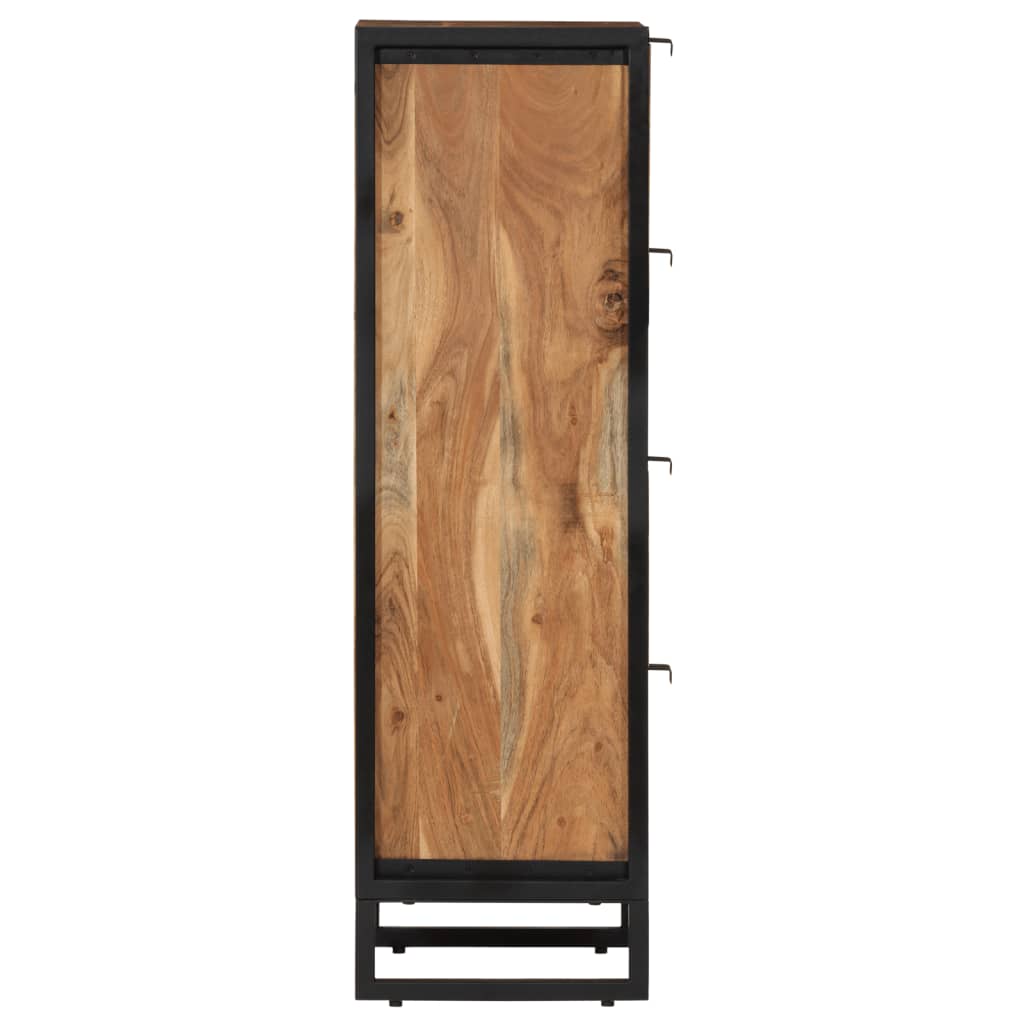 Badrumsskåp 40X30X100 Cm Massivt Akaciaträ Och Järn