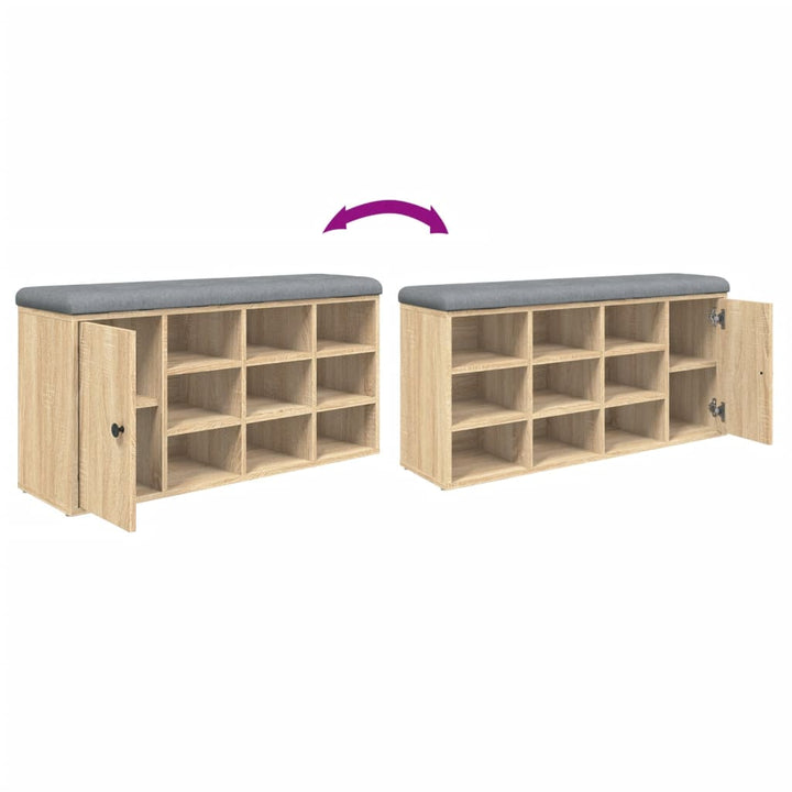 Skobänk Sonoma-Ek 102X32X50 Cm Konstruerat Trä