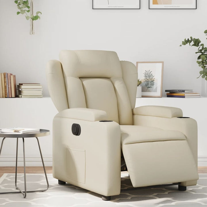 Reclinerfåtölj Gräddvit Konstläder