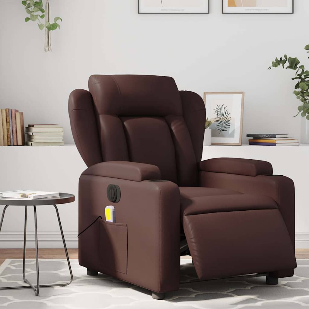 Reclinerfåtölj Gräddvit Konstläder