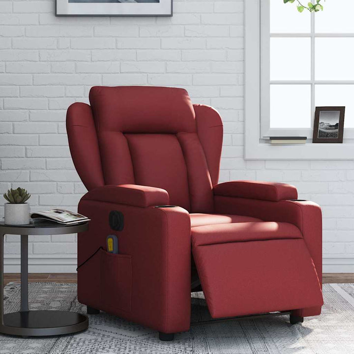 Reclinerfåtölj Gräddvit Konstläder