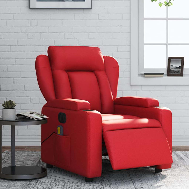 Reclinerfåtölj Gräddvit Konstläder
