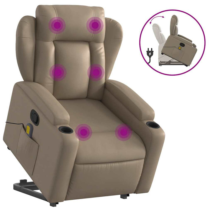 Massagefåtölj Med Uppresningshjälp Konstläder
