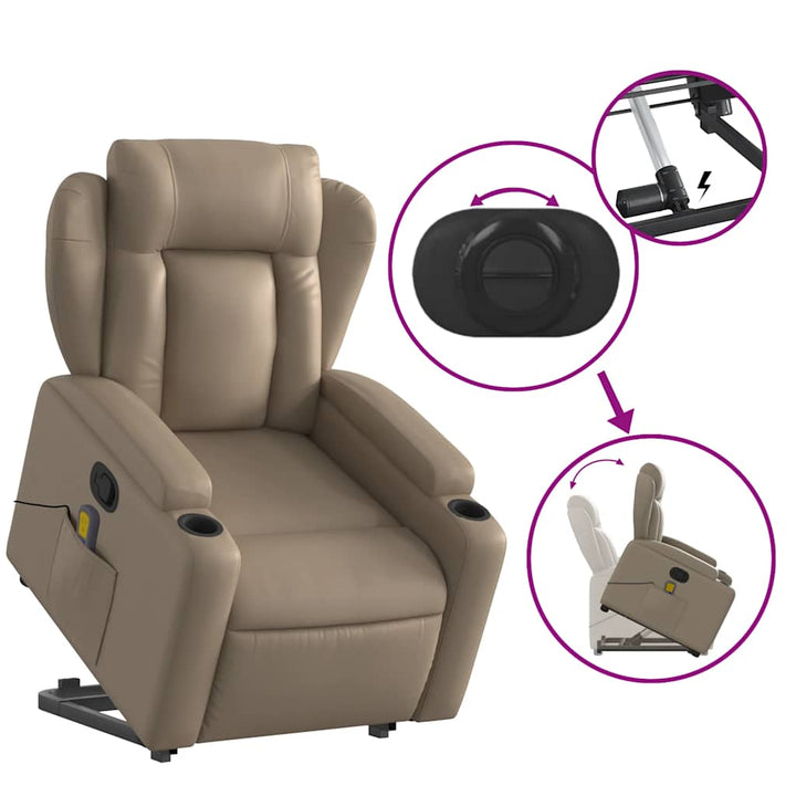 Massagefåtölj Med Uppresningshjälp Konstläder