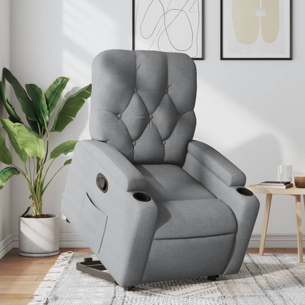Massagefåtölj Med Uppresningshjälp Tyg