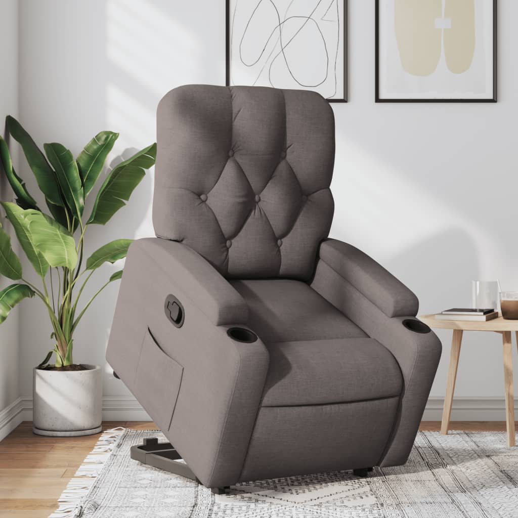 Massagefåtölj Med Uppresningshjälp Tyg