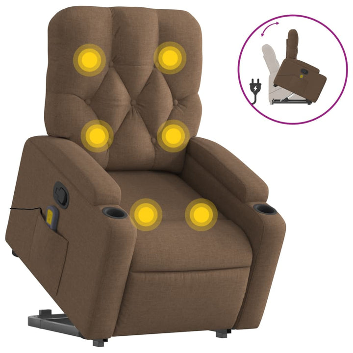Massagefåtölj Med Uppresningshjälp Tyg