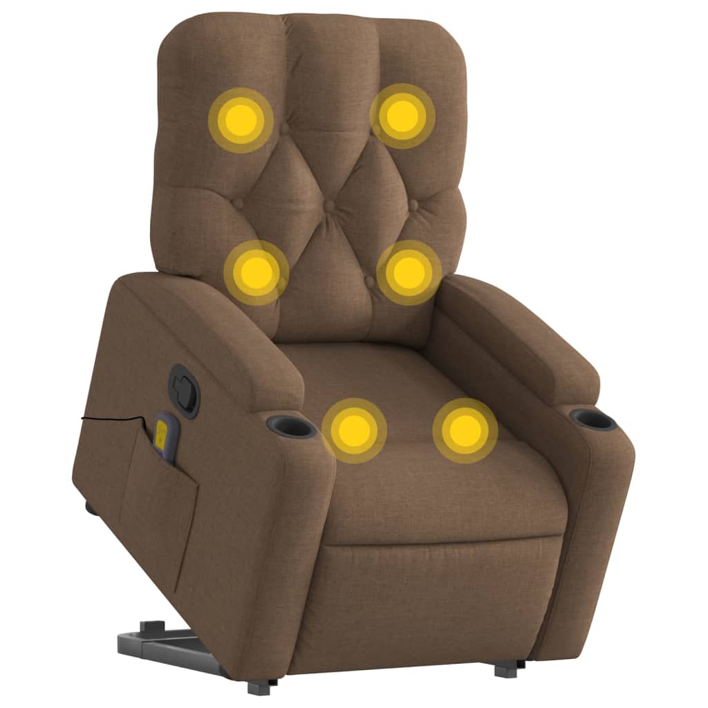 Massagefåtölj Med Uppresningshjälp Tyg