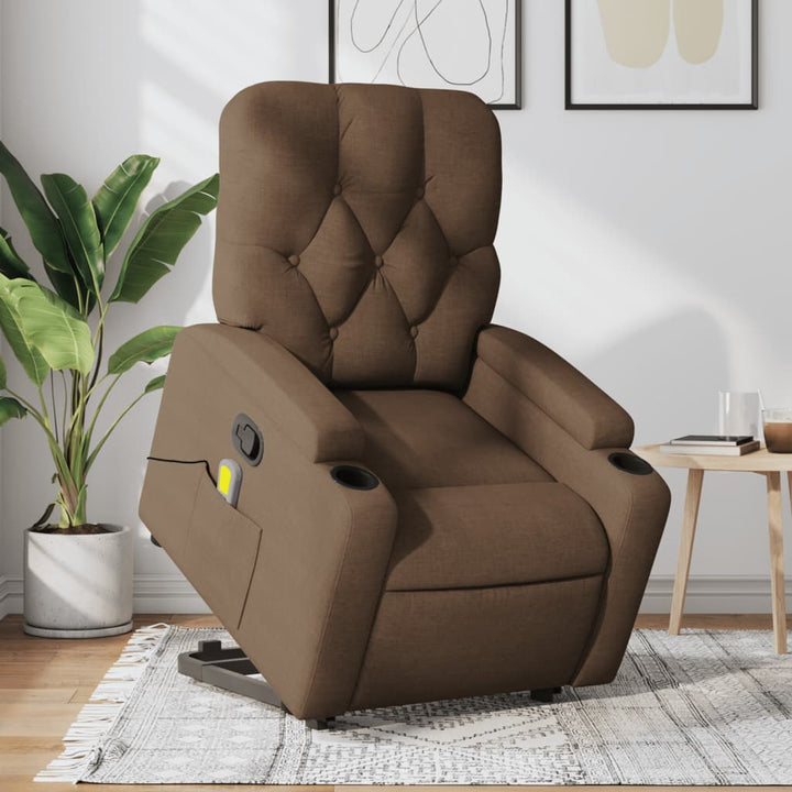 Massagefåtölj Med Uppresningshjälp Tyg