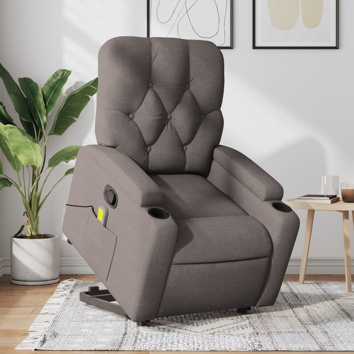 Massagefåtölj Med Uppresningshjälp Tyg