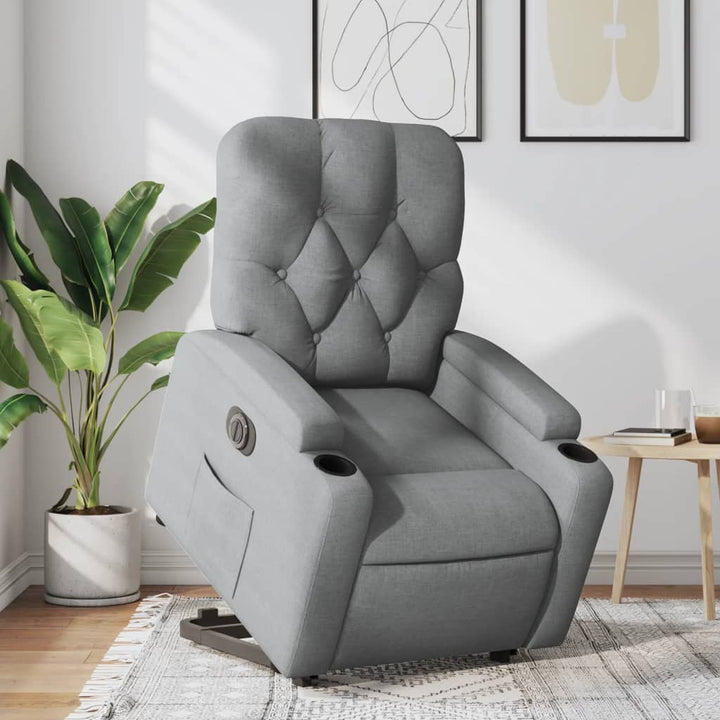Massagefåtölj Med Uppresningshjälp Tyg
