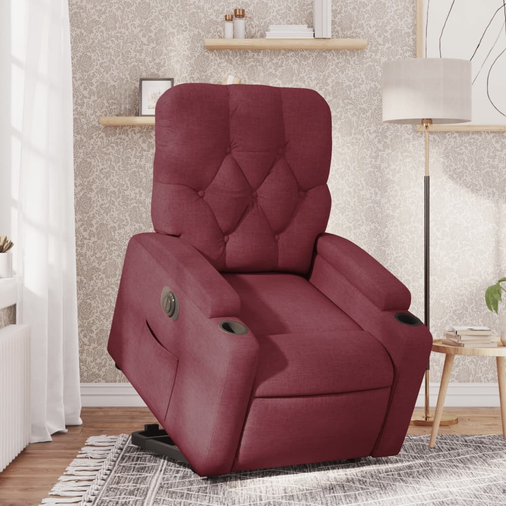 Massagefåtölj Med Uppresningshjälp Tyg