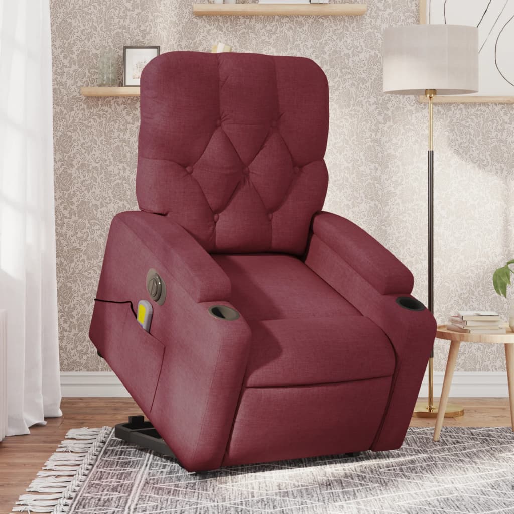 Massagefåtölj Med Uppresningshjälp Tyg