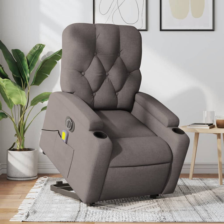 Massagefåtölj Med Uppresningshjälp Tyg