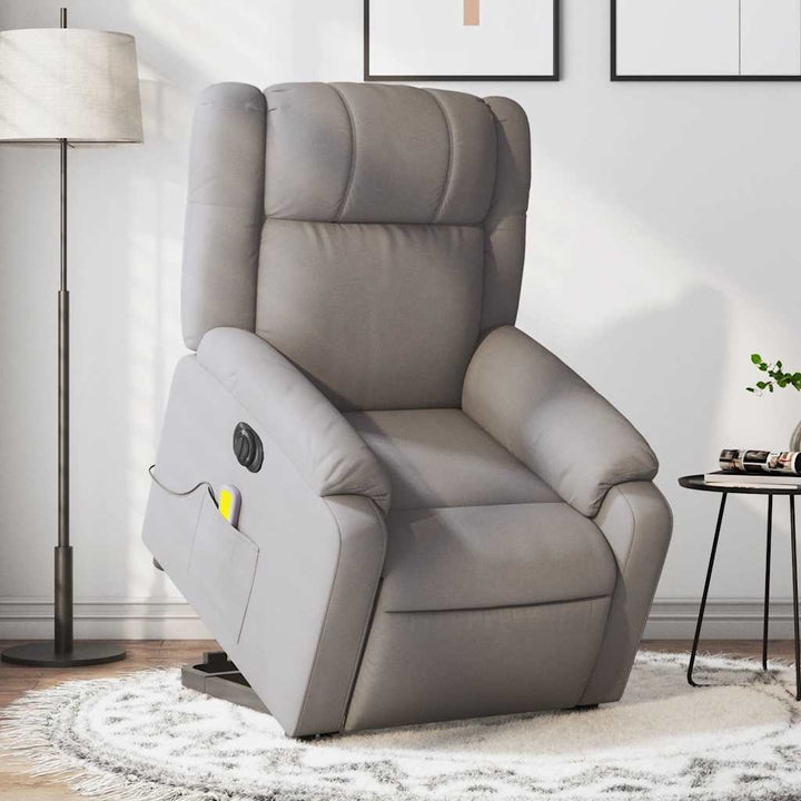 Elektrisk Massagefåtölj Med Uppresningshjälp Tyg