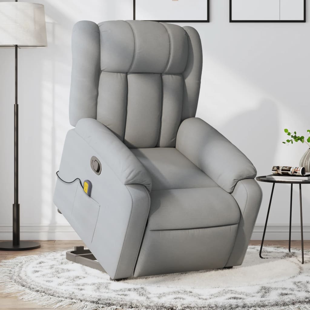 Elektrisk Massagefåtölj Med Uppresningshjälp Tyg