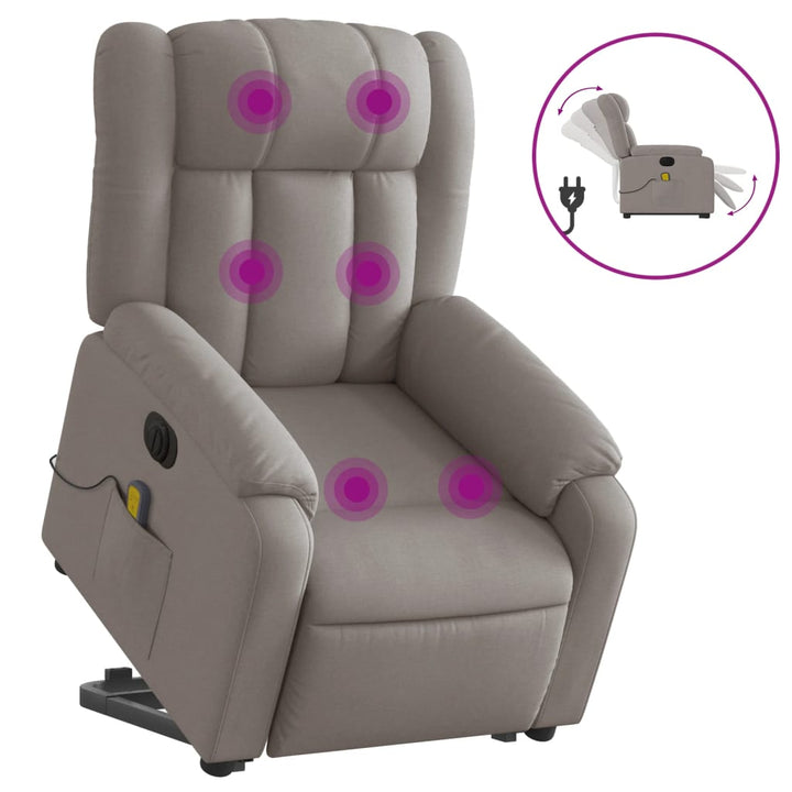 Elektrisk Massagefåtölj Med Uppresningshjälp Tyg