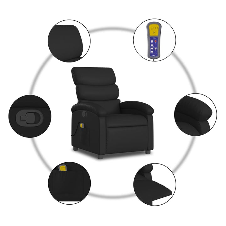 Massagefåtölj Svart Konstläder