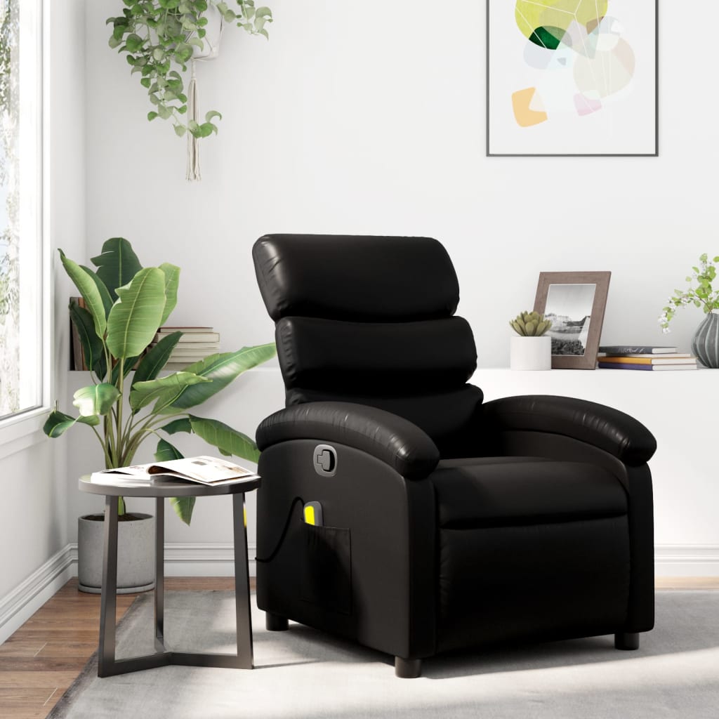 Massagefåtölj Svart Konstläder