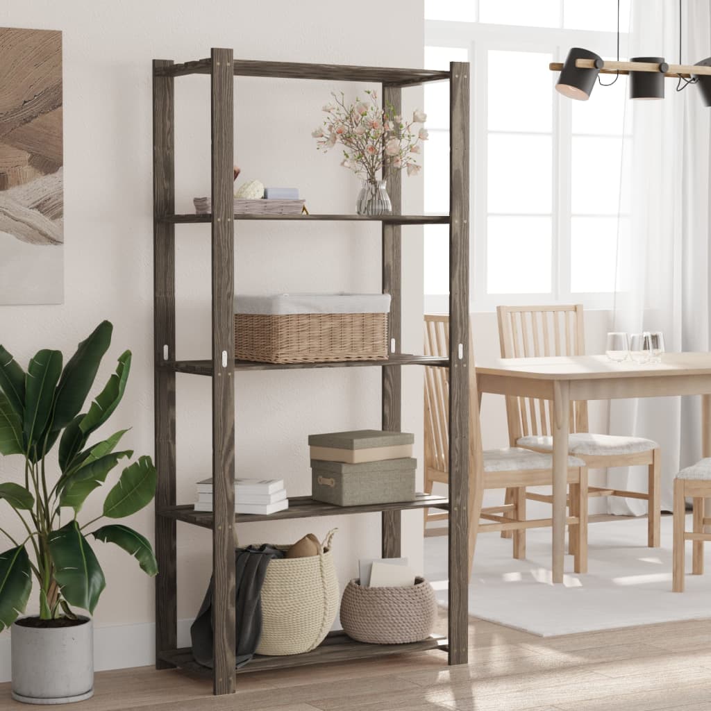 Förvaringshylla 3 Hyllplan 80X38X90 Massiv Furu