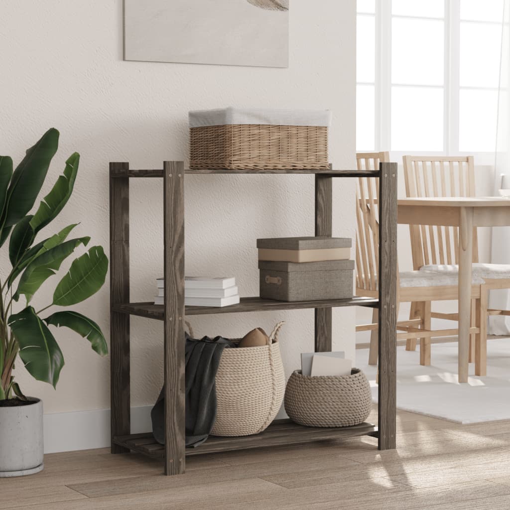 Förvaringshylla 3 Hyllplan 80X38X90 Massiv Furu