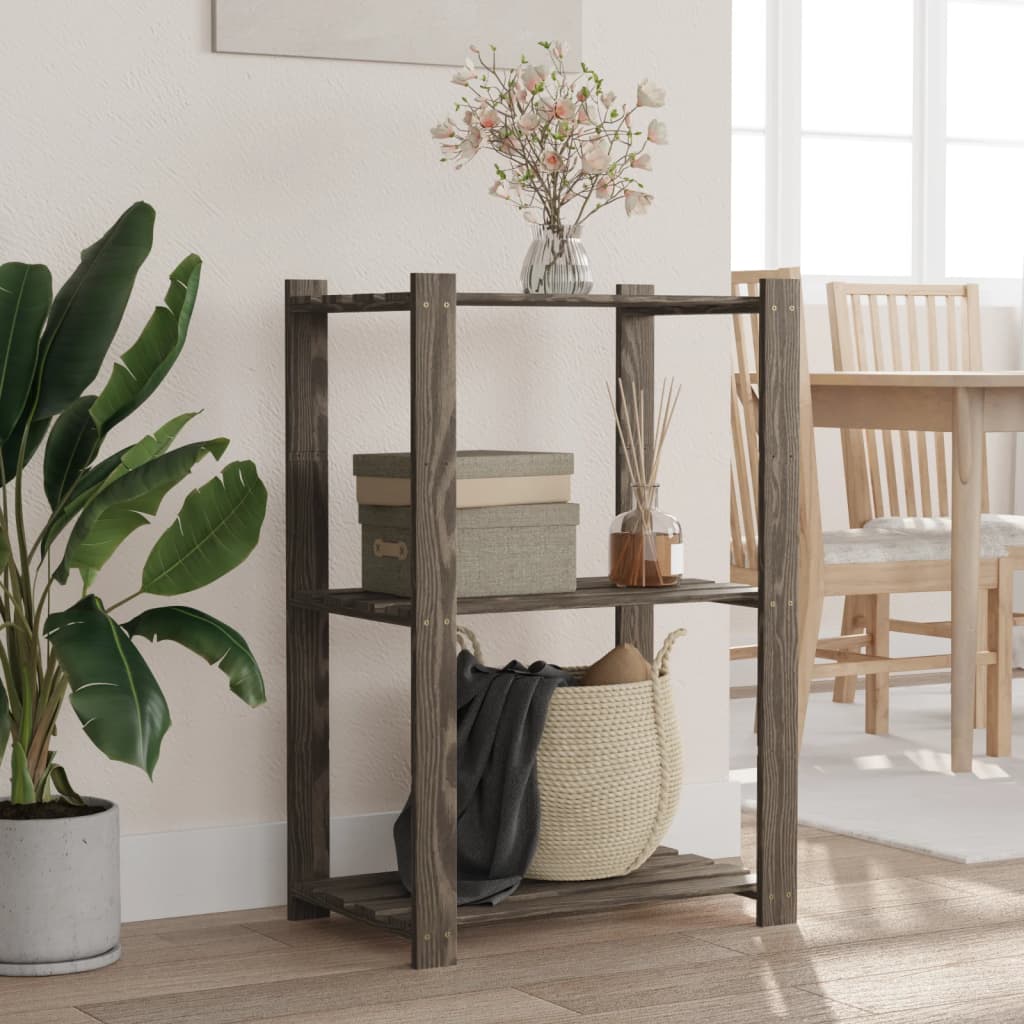Förvaringshylla 3 Hyllplan 80X38X90 Massiv Furu
