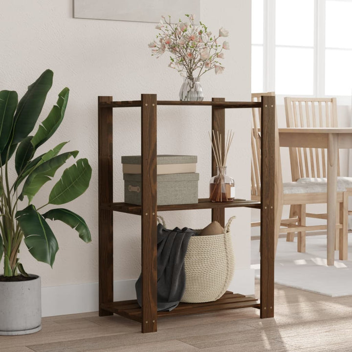 Förvaringshylla 3 Hyllplan 80X38X90 Massiv Furu