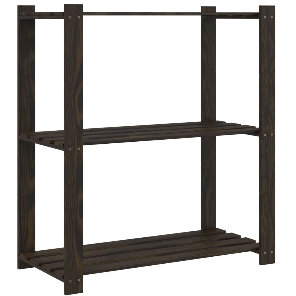 Förvaringshylla 3 Hyllplan 80X38X90 Massiv Furu