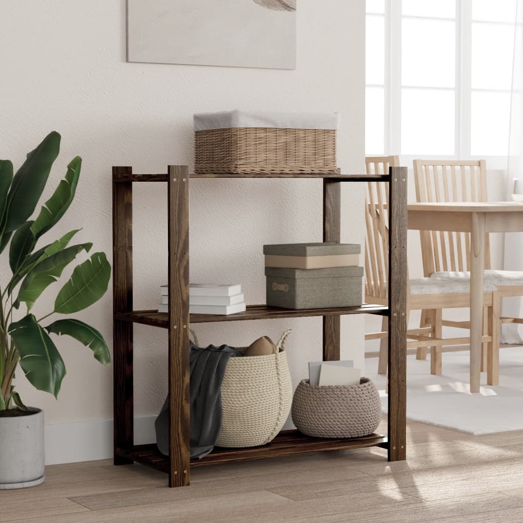 Förvaringshylla 3 Hyllplan 80X38X90 Massiv Furu